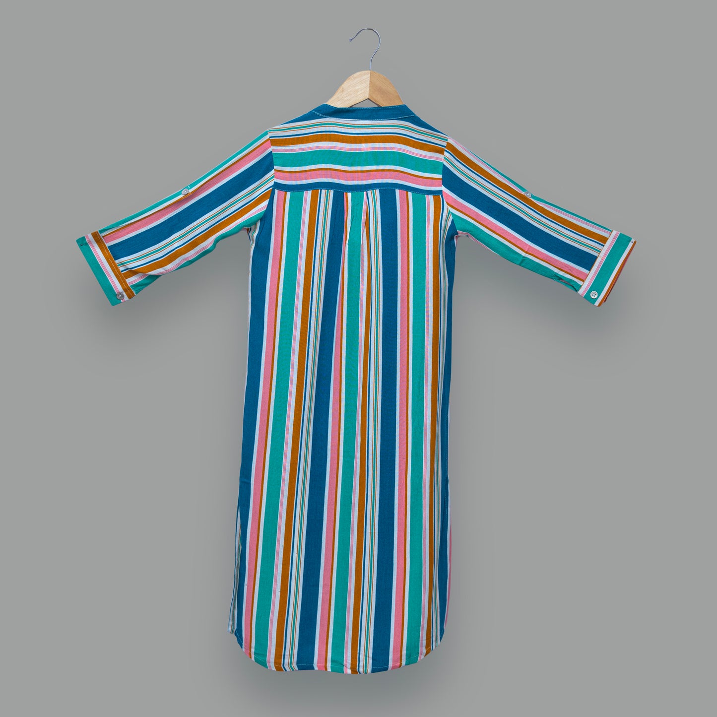 Multicolor Striped Kurti Pant Set