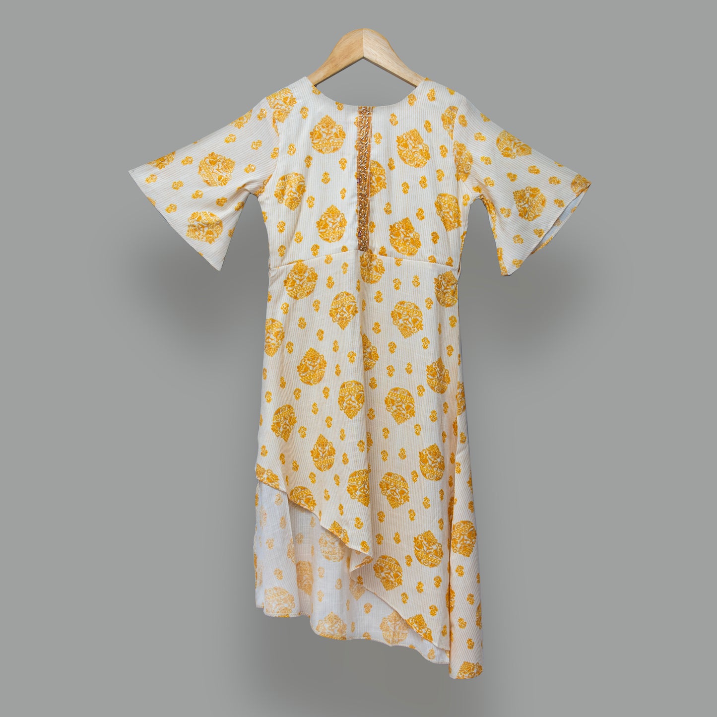 Mustard Yellow Co-Ord Printed Kurti Set