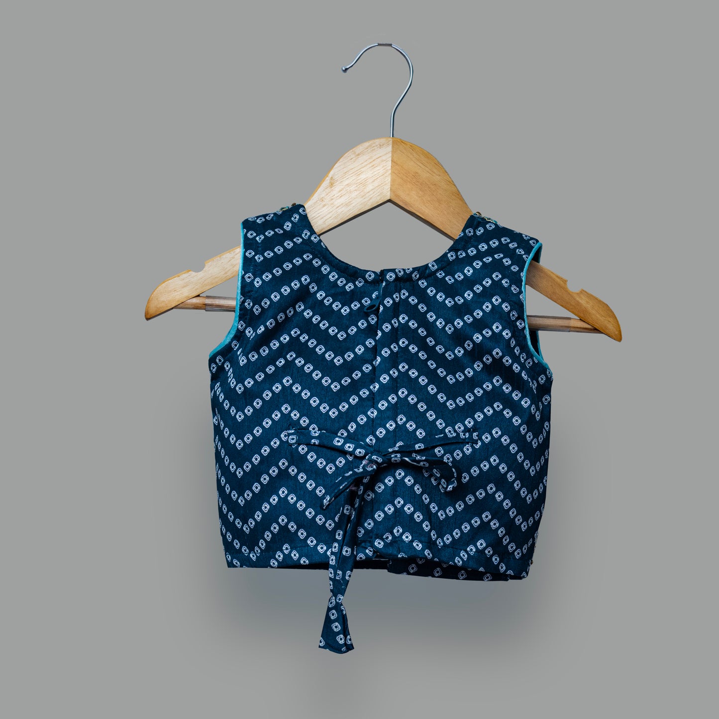 Dark and Light Blue Bandhani Lehenga Choli