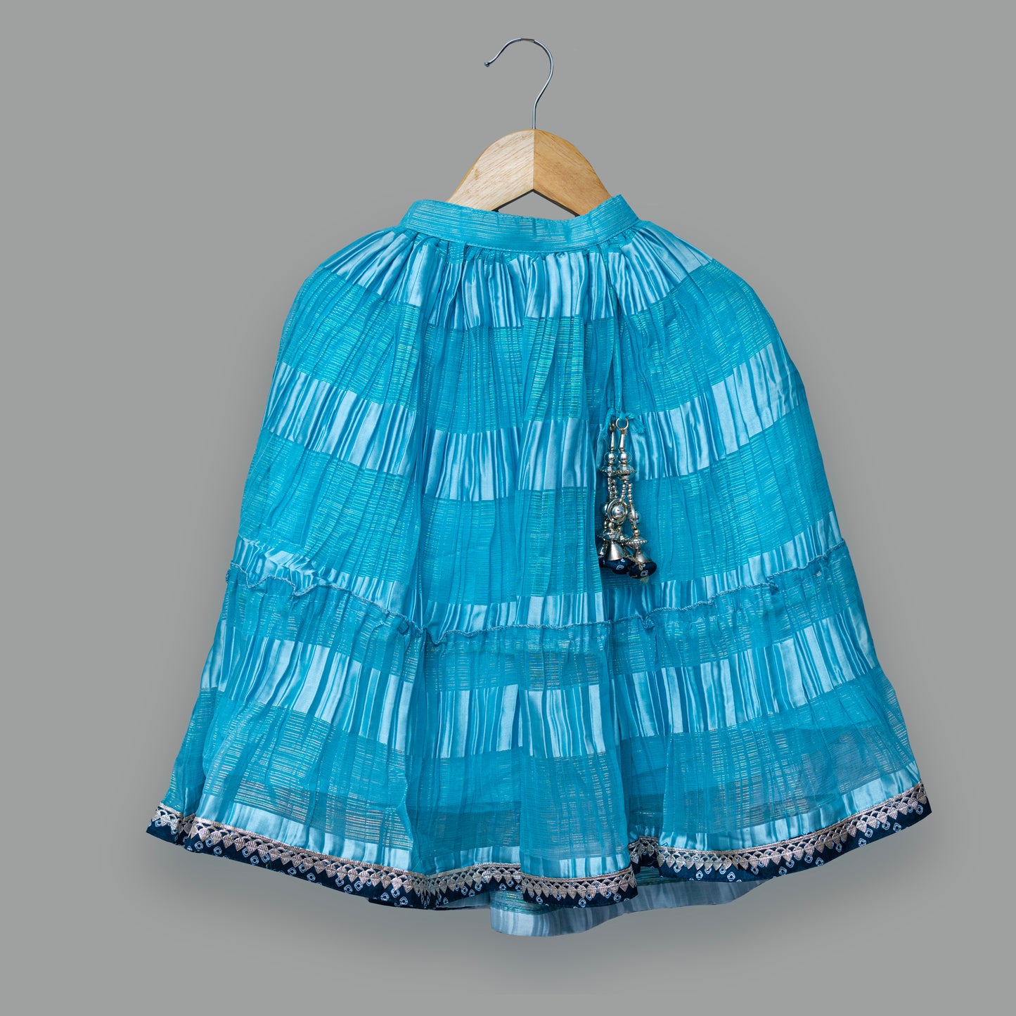 Dark and Light Blue Bandhani Lehenga Choli