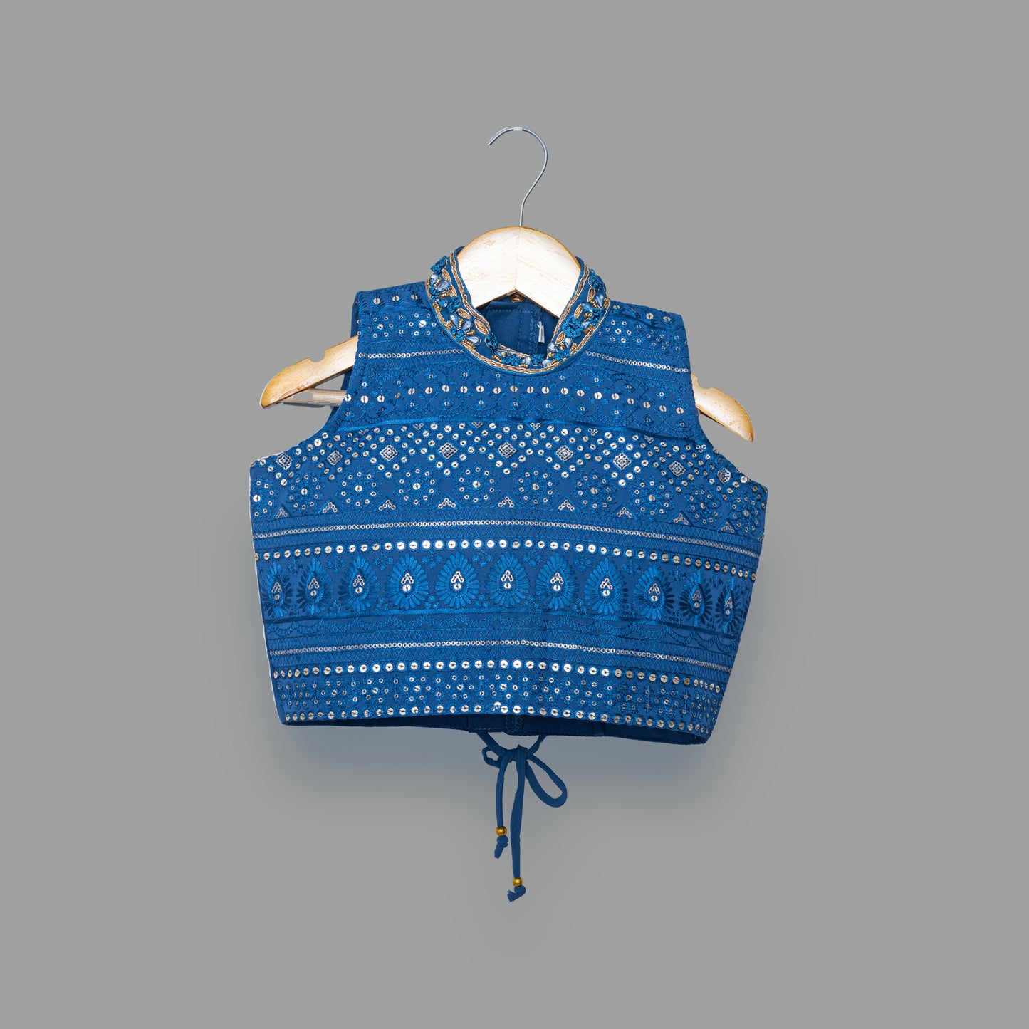 Blue and Pink Lehenga Choli with Coverup