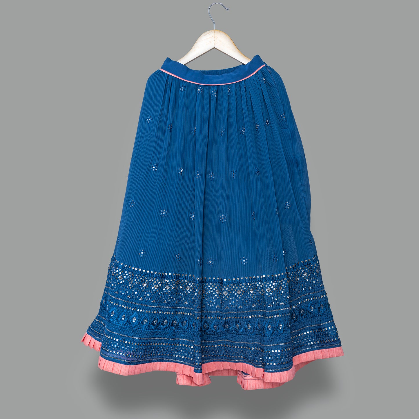 Blue and Pink Lehenga Choli with Coverup