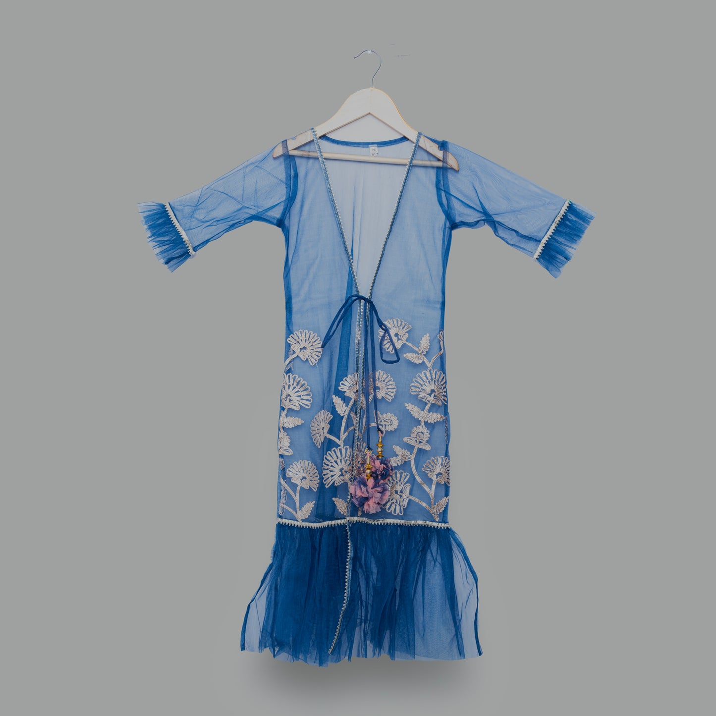 Blue and Pink Lehenga Choli with Coverup