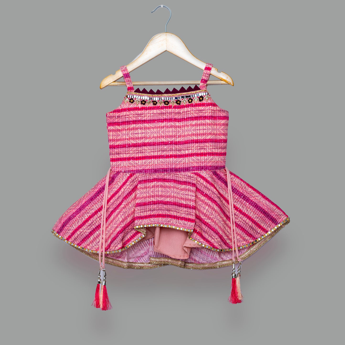 Pink Magenta Dhoti Set