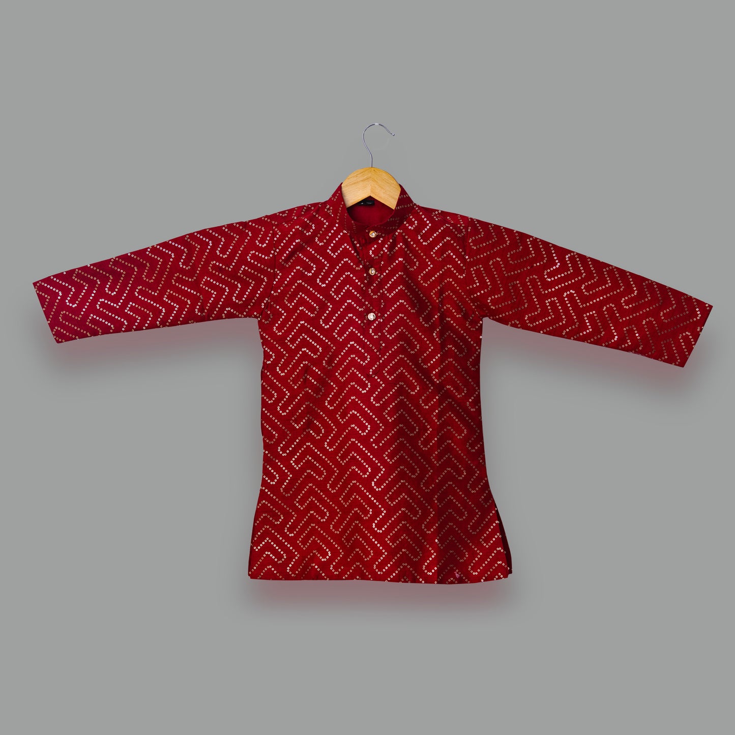 Red Sequin Kurta Set