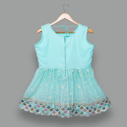 Teal Indowestern Palazzo Set